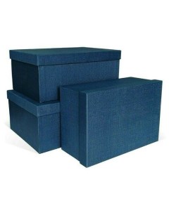Коробка подарочная Рогожка синяя 335 х 240 х 142 5 мм Рутаупак