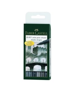 Набор капиллярных ручек Faber Castell Рitt Shades Оf Grey 6 цветов Faber-castell