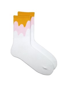 Носки Flow Paints желто белые 35 40 Krumpy socks