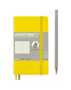 Записная книжка Leuchtturm Pocket в линейку лимонная 123 страницы мягкая обложка А6 Leuchtturm1917
