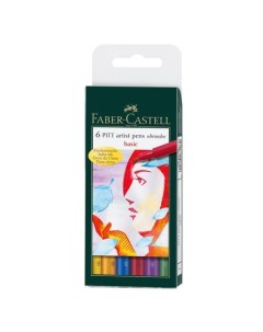 Набор капиллярных ручек Faber Castell Pitt Artist Pen Brush Basic 6 шт Faber-castell