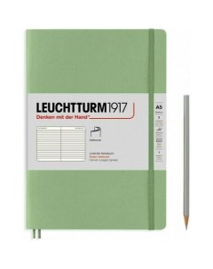 Записная книжка Leuchtturm в линейку пастельный зеленый 123 страницы мягкая обложка А5 Leuchtturm1917