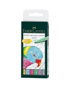 Набор капиллярных ручек Faber Castell Pitt Artist Pen Brush Pastel 6 шт Faber-castell