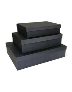 Коробка подарочная Лен, черная, 350 х 260 х 80 мм Рутаупак