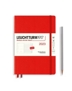Еженедельник блокнот датированный Leuchtturm1917 Medium 72 листа А5 красный
