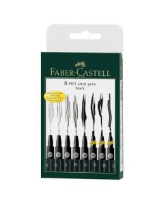 Набор капиллярных ручек Faber Castell Pitt Artist Pen черные 8 штук Faber-castell