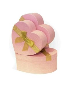 Коробка подарочная Сердце с бантом розовая 19 х 18 х 7 5 см Рутаупак