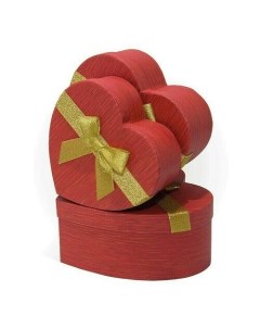 Коробка подарочная Сердце с бантом красная 21 х 20 х 9 см Рутаупак
