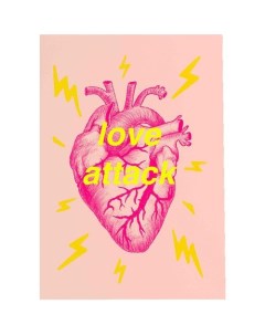 Открытка Pink heart attack Opaperpaper