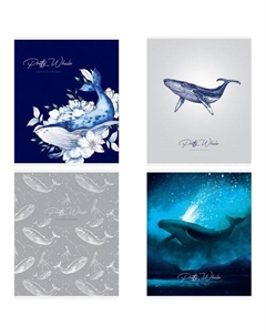 Тетрадь Pretty Whale, в клетку, 48 листов, в ассортименте Greenwich line