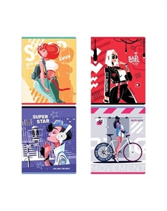 Тетрадь Cool Girls, в клетку, 48 листов, в ассортименте Greenwich line