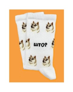 Носки Krumpy Socks TxT Doge 40 45 белый Республика