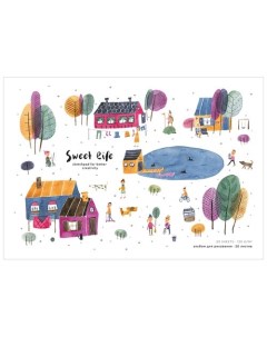 Альбом для рисования Little life Village на скрепке 20 листов А4 Greenwich line