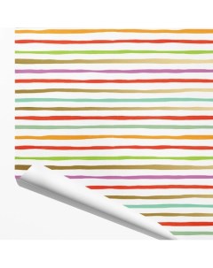 Упаковочная бумага Тонкие разноцветные полосы Красота в деталях