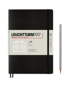 Записная книжка Leuchtturm А5 123 страницы в линейку черная Leuchtturm1917