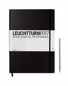 Блокнот Master Classic A4+, 117 листов, в линейку, черный Leuchtturm1917