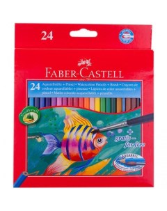 Карандаши акварельные 24 цвета кисть Faber-castell