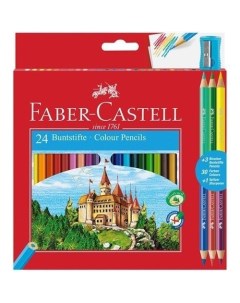Карандаши цветные Замок 24 6 цветов точилка Faber-castell