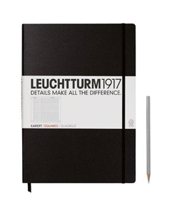 Блокнот Master Classic Squared А4+, 117 листов, в клетку, черный Leuchtturm1917