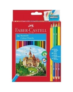 Карандаши цветные Замок 36 цветов с точилкой Faber-castell