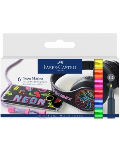 Набор маркеров для декорирования Faber Castell Neon 6 цветов пулевидные 1 5 мм Faber-castell