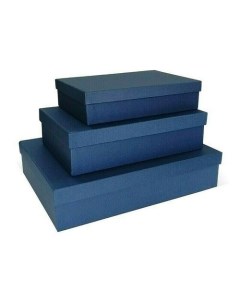 Коробка подарочная тисненая бумага Рогожка 250x170x60 мм синяя Рутаупак