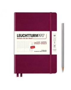 Планер академический Leuchtturm Medium на 2023 с буклетом 158 листов А5 красный портвейн Leuchtturm1917