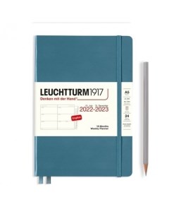 Еженедельник Leuchtturm Medium на 2023 с буклетом 158 листов А5 синий камень Leuchtturm1917