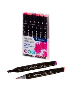 Набор маркеров для скетчинга AL7486 розовые 6 шт Alingar