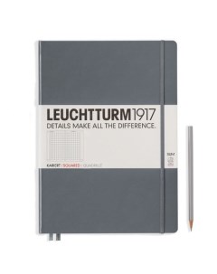 Записная книжка Leuchtturm Master Slim A4 в клетку глубокий серый 123 страниц твердая обложка Leuchtturm1917