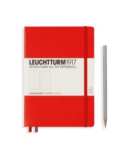 Записная книжка Leuchtturm A5 в точку красная 251 страниц твердая обложка Leuchtturm1917