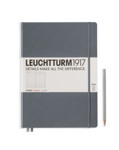 Записная книжка Leuchtturm Master Slim A4 в линейку глубокий серый 123 страниц твердая обложка Leuchtturm1917