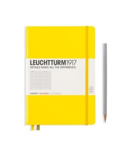 Записная книжка Leuchtturm A5 в клетку лимонная 251 страниц твердая обложка Leuchtturm1917