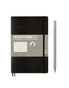 Записная книжка Leuchtturm Paperback В6 в линейку черная 123 страниц мягкая обложка Leuchtturm1917
