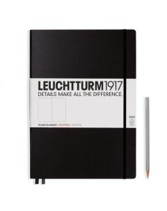 Записная книжка Leuchtturm Master Slim A4 в точку черная 123 листа твердая обложка Leuchtturm1917