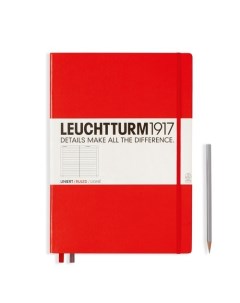 Записная книжка Leuchtturm Master A4 в линейку красная 235 страниц твердая обложка Leuchtturm1917
