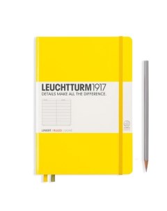 Записная книжка Leuchtturm A5 в линейку лимонная 251 страниц твердая обложка Leuchtturm1917