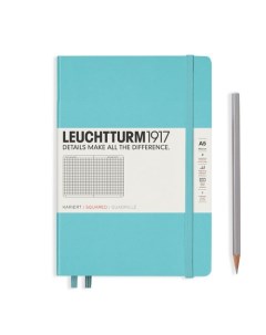 Записная книжка Leuchtturm Rising Colours А5 в клетку бирюзовая 251 страниц твердая обложка Leuchtturm1917