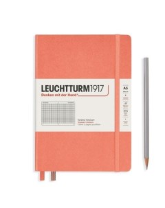 Записная книжка Leuchtturm A5 в клетку персиковая 251 страниц твердая обложка Leuchtturm1917