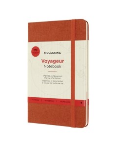 Блокнот Voyageur Medium 115 х 180 мм обложка текстиль 208 страниц линейка оранжевый Moleskine