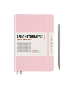 Записная книжка Leuchtturm A5 в клетку розовая 251 страниц твердая обложка Leuchtturm1917