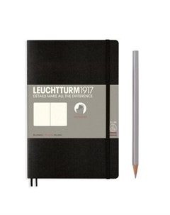 Блокнот Leuchtturm Paperback В6+, нелинованный, черная, 123 страницы, мягкая обложка, черный Leuchtturm1917
