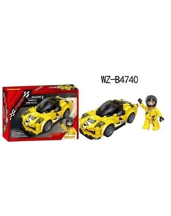 Конструктор Linoos "Гоночная машина Дракон", желтая, 164 деталей Junfa