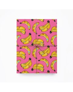 Упаковочная бумага Бананы на розовом Cards for you and me