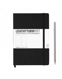 Блокнот Leuchtturm A5, нелинованный, 251 страниц, твердая обложка, черная Leuchtturm1917