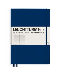 Записная книжка А4 в линейку темно синяя Leuchtturm1917
