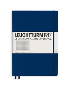 Записная книжка А4 в клетку темно синяя Leuchtturm1917