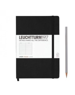 Блокнот Medium 125 листов в линейку черный Leuchtturm1917