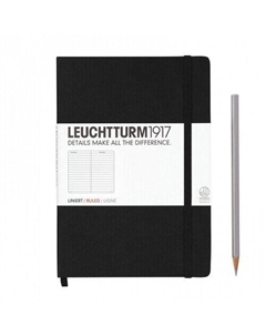 Блокнот Medium, 125 листов, в линейку, черный Leuchtturm1917