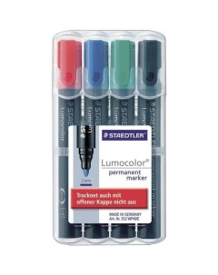 Набор перманентных маркеров Lumocolor 2 мм 4 цвета Staedtler